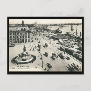 Place de la Bourse, Bordeaux, France Vintage Postcard