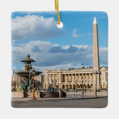 Place de la Concorde and obelisk _ Paris France Ceramic Ornament