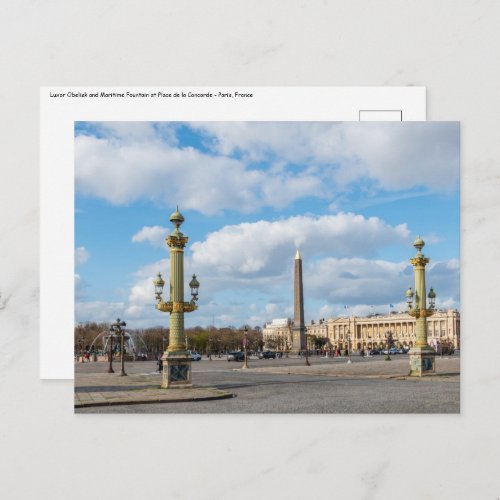 Place de la Concorde and obelisk _ Paris France Postcard