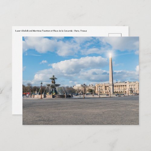 Place de la Concorde and obelisk _ Paris France Postcard