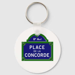 Place de la Concorde, Paris Street Sign Keychain