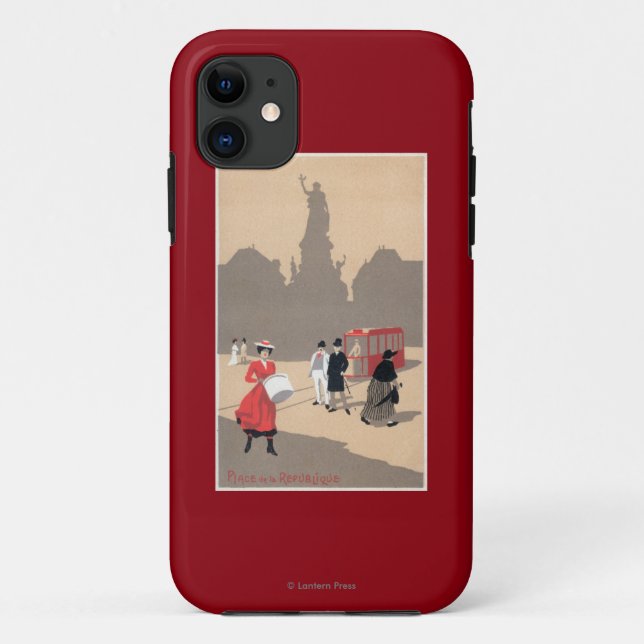 Place de la Republique Art Deco Scene Case-Mate iPhone Case (Back)