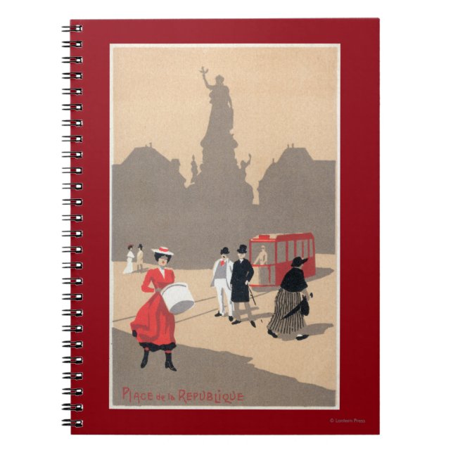 Place de la Republique Art Deco Scene Notebook (Front)
