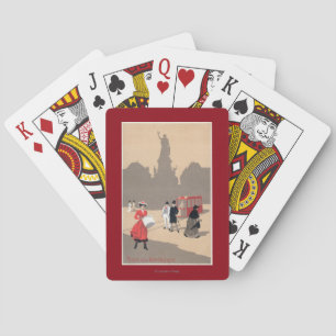 Place de la Republique Art Deco Scene Poker Cards