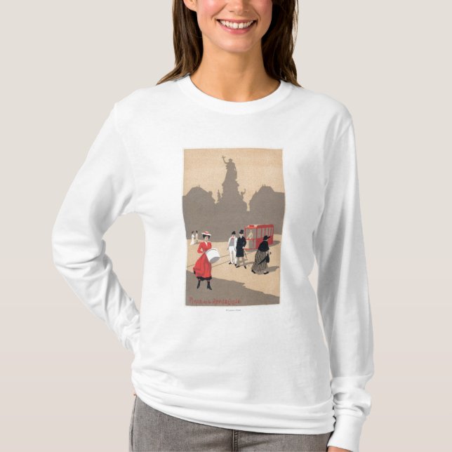 Place de la Republique Art Deco Scene T-Shirt (Front)