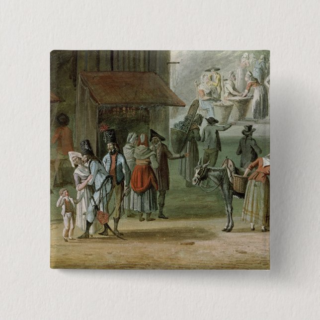 Place de l'Apport-Paris in Front Pinback Button (Front)