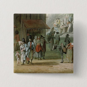 Place de l'Apport-Paris in Front Pinback Button
