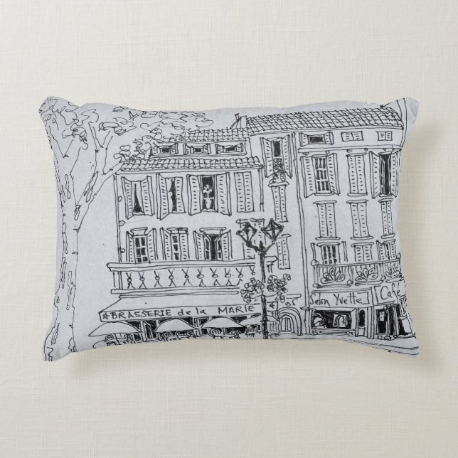 Place de L'Hotel de Ville | Aix en Provence Accent Pillow (Front)