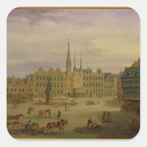 Place de LHotel de Ville Cambrai c1780 Square Sticker