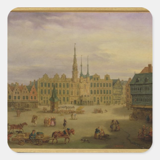 Place de L'Hotel de Ville, Cambrai, c.1780 Square Sticker (Front)