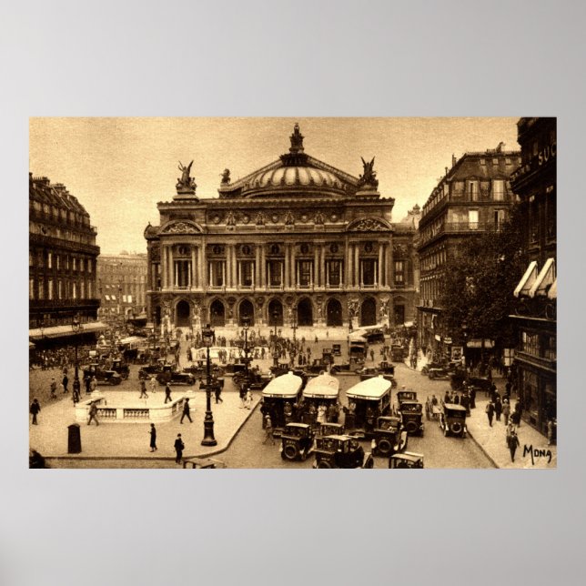 Place de l'Opera, Paris France c1925 Vintage Poster (Front)