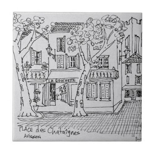 Place des Chataignes  Avignon France Ceramic Tile