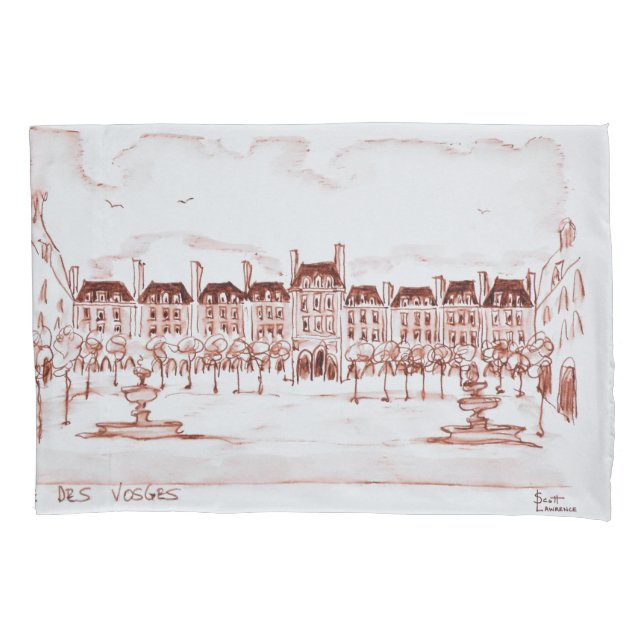 Place des Vosges | Marais, Paris Pillowcase (Front-Left)