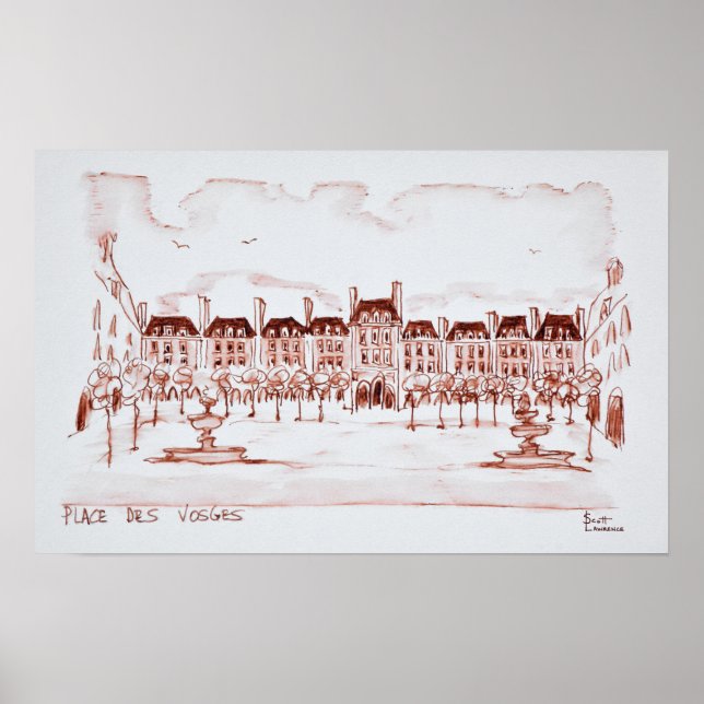 Place des Vosges | Marais, Paris Poster (Front)