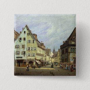 Place du Marche-aux-Fruits, Colmar, 1875 Button