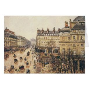 Place du Theatre Francais, Paris Rain by Pissarro Cards
