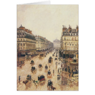 Place du Theatre Francais, Paris Rain by Pissarro Cards