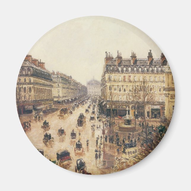 Place du Theatre Francais, Paris Rain by Pissarro Magnet (Front)