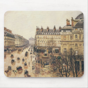 Place du Theatre Francais, Paris Rain by Pissarro Mouse Pad