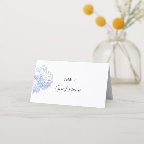 Place  Escort card with Hydrangea