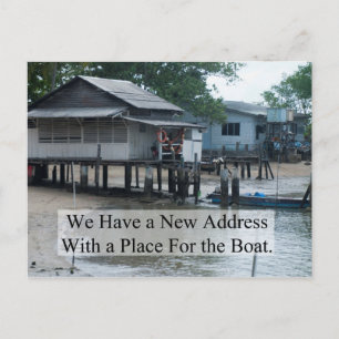 Place For the Boat Funny Change of Address Announcement Postcard