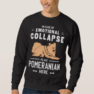 Place Here Pomeranian Dwarf Spitz Dog Owner Sweatshirt