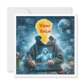Place my face in the pic, computer lover, geni card