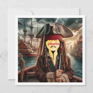 Place my face in the pic, pirate on a boat card