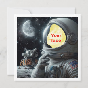 Place my face in the picture, astronaut, space car card
