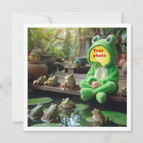 Place my face in the picture frogs and child card