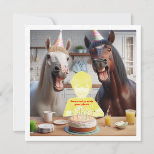 Place my face in the picture, horses and child  card