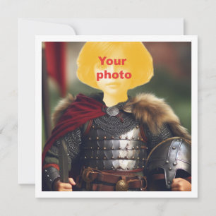 Place my face in the picture, viking warrior card