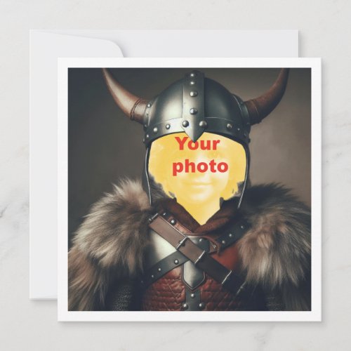 Place my face in the picture viking warrior card