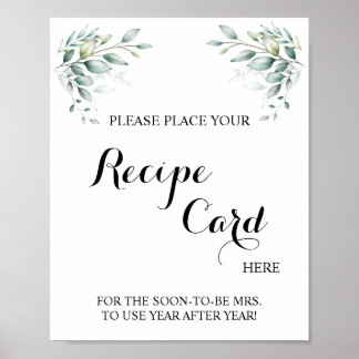 Place Recipe Card Here Eucalyptus Shower Sign