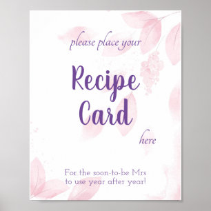 Place Recipe Card Shower Sign