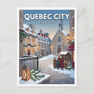 Place Royale Christmas Market Square Quebec City Postcard