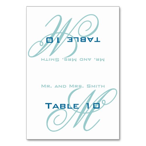 Place Setting Monogram Table Number