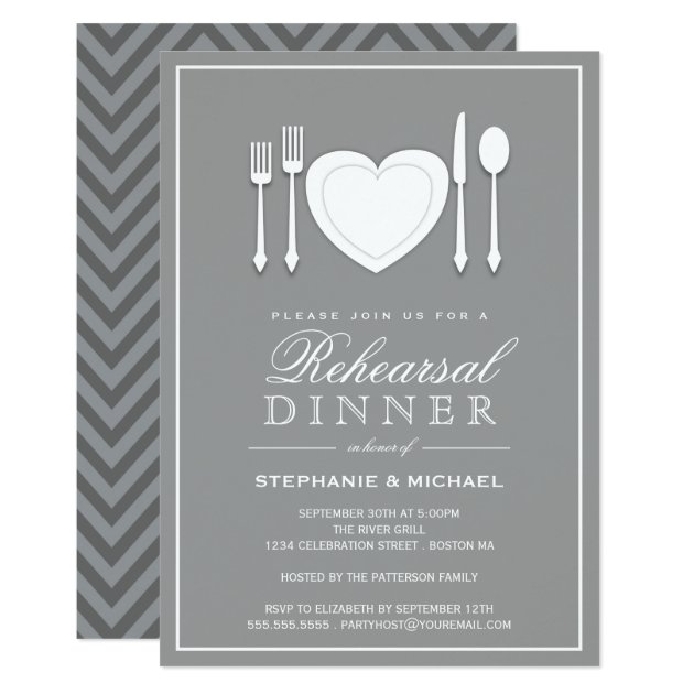 Place Setting Rehearsal Dinner Party Invitation