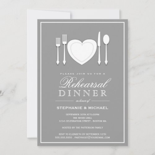 Place Setting Rehearsal Dinner Party Invitation