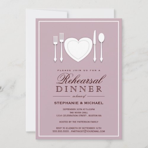 Place Setting Rehearsal Dinner Party Invitation