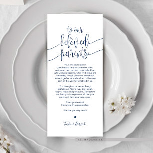 Place Setting Thank You Card for beloved Parents
