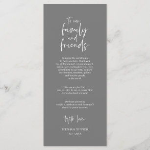 Place Setting Thank You, Minimalist Dark Grey Card