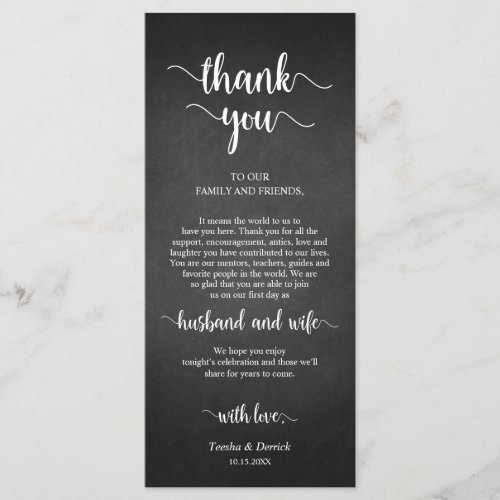 Place Setting Thank You Rustic Chalkboard Cards