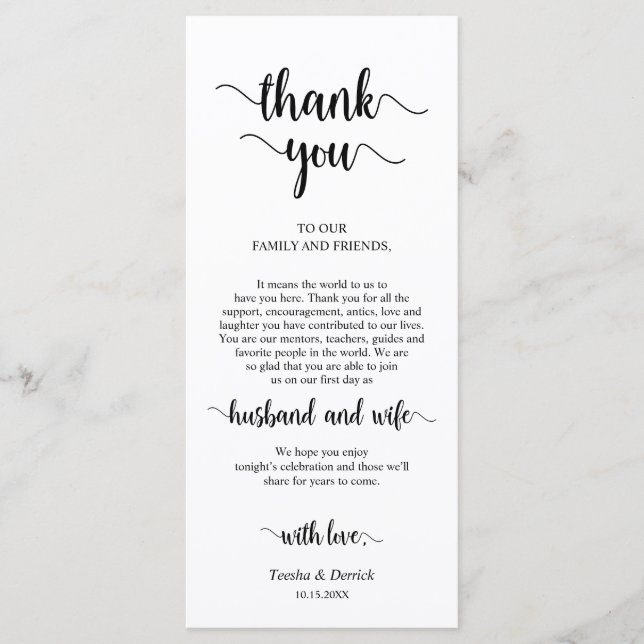 Place Setting Thank You, Rustic Farm themed Cards (Front)