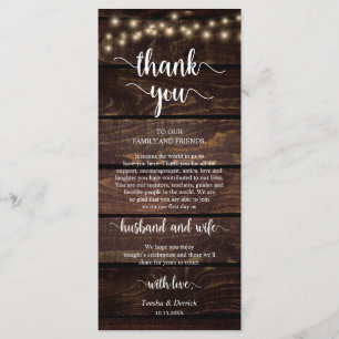 Place Setting Thank You, Rustic String lights Card
