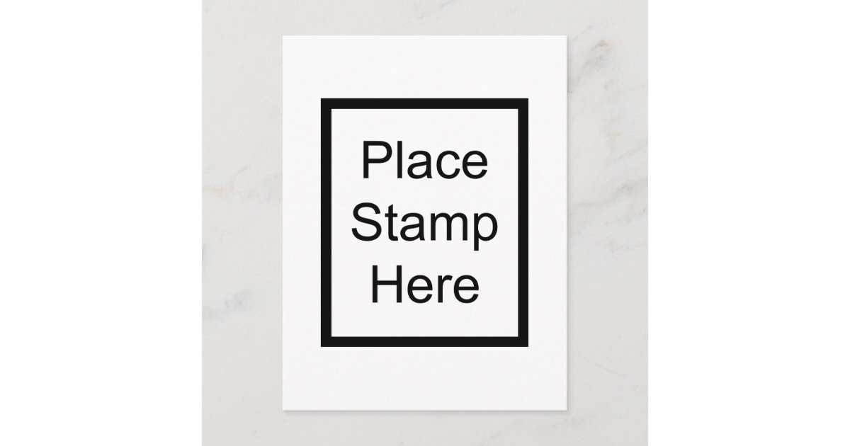 Place Stamp Here Postcard | Zazzle