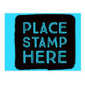 Place Stamp Here Postmodern Postcard - Blue/Black