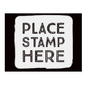 Place Stamp Here Postmodern Postcard - White/Black