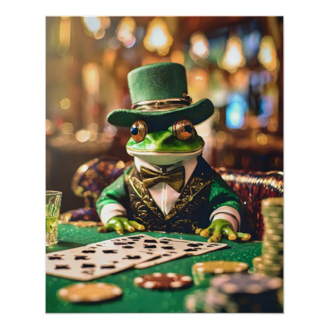 Place Your Bets, Gambling Frog Poster (Front)