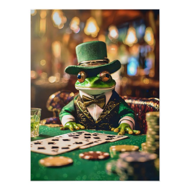 Place Your Bets, Gambling Frog Poster (Front)